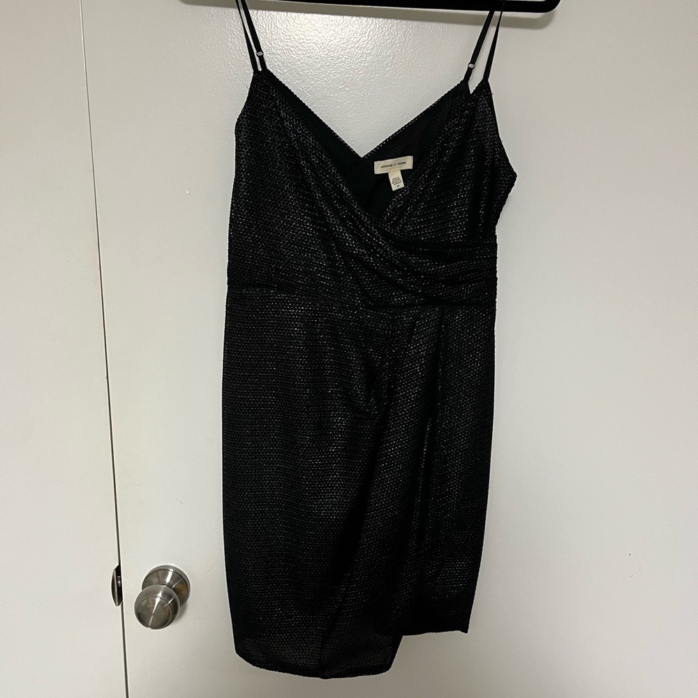 Silence + Noise Textured Black Mini Dress